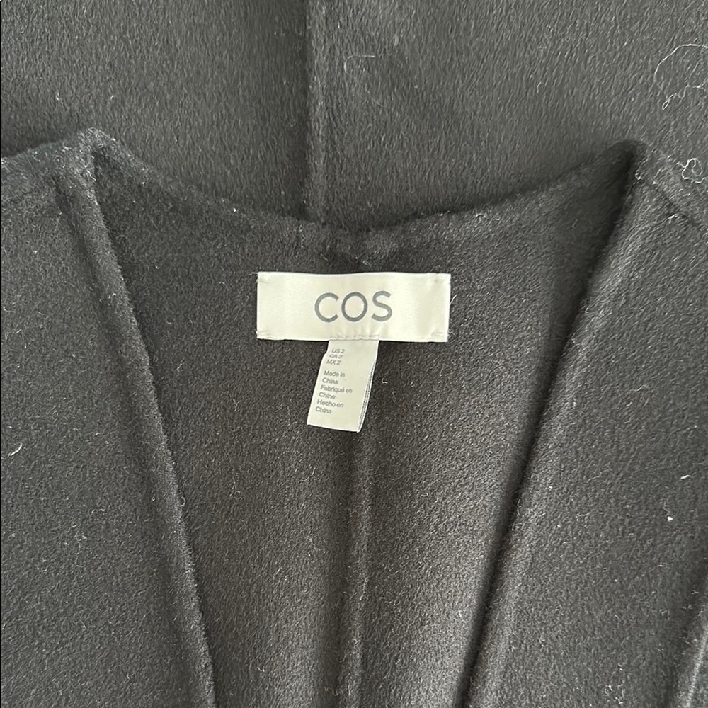 COS V-neck wool dress in blackBlack - Picture 10 of 13